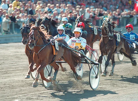 Vieskerin Elitkampen-voitto Solvallassa vuonna1999. Toiseksi tuli Matukka. Kuva: HU arkisto