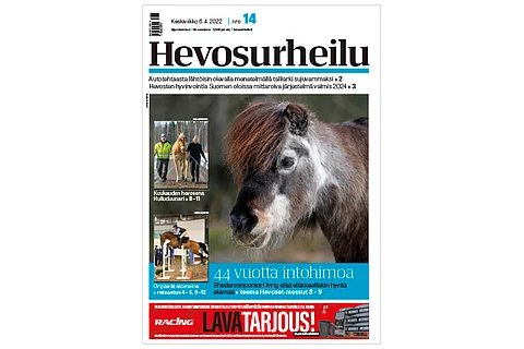 Hevosurheilun välissä ilmestyy Hevoset-messujen teemaliite, jossa kerrotaan 44-vuotiaasta Ivrig-ponista.
