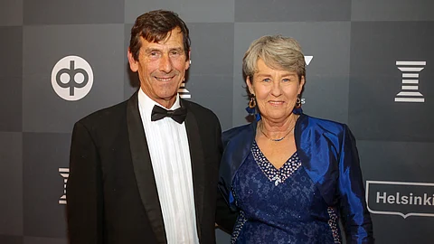 Kyra Kyrklundilla ja aviomiehellä  Richard Whitellä on pitkä yhteinen valmennusura, joka on ottanut uuden suunnan.  Tässä Urheilugaalan punaisella matolla kuvattuina torstaina 12. tammikuuta.