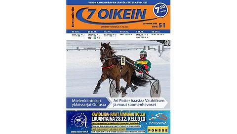 7 oikein -lehti ilmestyy torstaisin, Siinä julkaistaan kotimaan ravien käsiohjelmasivut torstaista seuraavaan keskiviikkoon. Lisäksi Ruotsin raveihin on käsiohjelmasivut päivän pääpeliin torstaista maanantaihin.