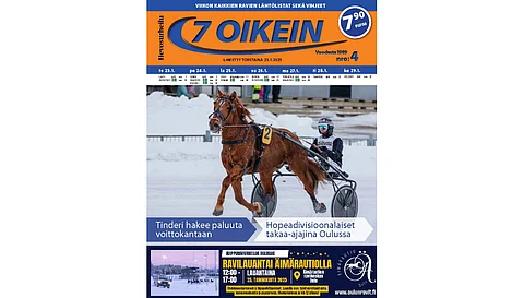 7 oikein -lehdessä julkaistaan kotimaan ravien käsiohjelmasivut vihjeineen ja tallikommentteineen torstaista keskiviikkoon ja Ruotsin pääpelin kohdelähtöjen käsiohjelmasivut torstaista maanantaihin. Tiistain ja keskiviikon Ruotsin pääpelien käsiohjelmasivut A4-koossa ovat ladattavissa verkosta, linkki näköislehdessä.