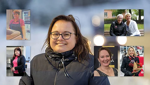 Kuvakollaasi raviratoja johtaneista tai johtavista naisista.