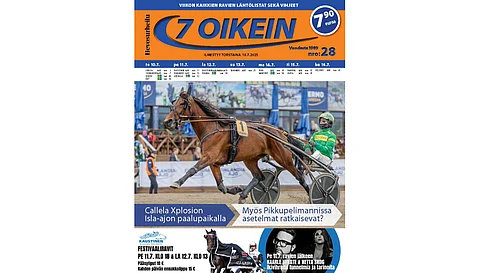 7 oikein -lehdessä julkaistaan kotimaan ravien käsiohjelmasivut vihjeineen ja tallikommentteineen torstaista keskiviikkoon ja Ruotsin pääpelin kohdelähtöjen käsiohjelmasivut torstaista maanantaihin, kun ilmoittaumispäivät ovat normaalit. Tiistain ja keskiviikon Ruotsin pääpelien käsiohjelmasivut A4-koossa ovat ladattavissa verkosta, linkki näköislehdessä.