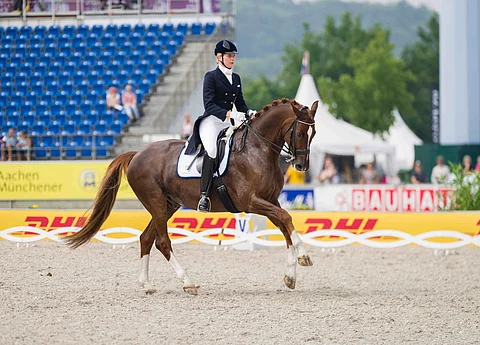 Kristina Böckmann ja Der Kleine Lord EM-radalla.