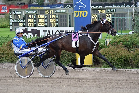 Benjamin Evo voitti Suuren Suomalaisen Derbyn nykyisellä kotiradallaan Vermossa vuonna 2017.