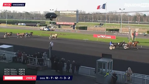Vincennesin kylmäveriottelun toinen näytös nähtiin torstaina. Voiton vei - kukapa muu kuin suomenhevonen. (Kuva: Equidia Live)