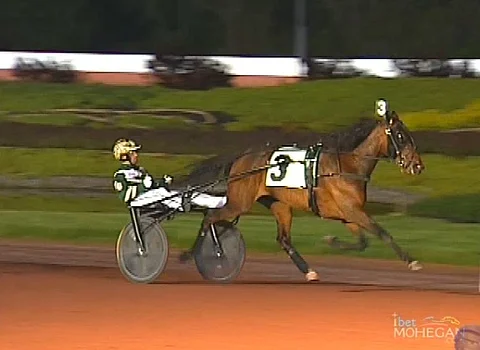 Manchego jatkoi voittamista Pocono Downsissa, vaikka eroa oli vain turvanmitta. (Kuva: Pocono Downs 22.5.18)