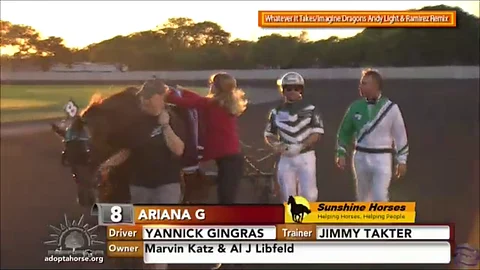 Ariana G loimitettiin lauantaina Graduate finaalin voittajana Meadowladsin ilta-uringossa. Kuva Meadowlandsin live stream