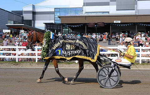 Virginia Grif nipisti Eugen Pylvänäisen muistoajossa ennätyksestään kymmenyksen lukemiin 10,4a, jota nopeammalla ajalla on St Michelkään korkattu vain kymmenesti. Alessandro Gocciadoron valmennettava juoksi kengät jalassa hallitun voiton. Kuva: Totofoto.