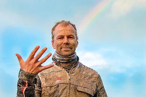 Sateenkaari ilmestyi juhlistamaan Mika Forssin pikaista hetkeä Vermon Podiumilla.