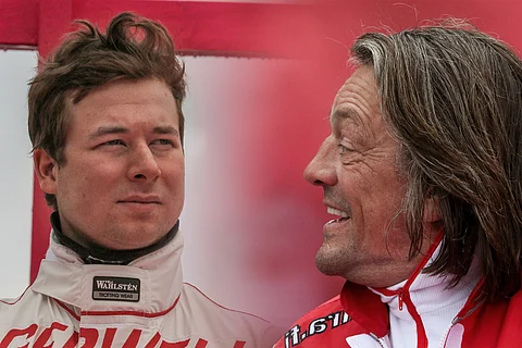 Elitloppet-finaalissa Iikka Nurmonen suojeli ajokkiaan Next Directionia Jos Verbeeckin kursailemattomilta ajolinjoilta. Kymi GP:ssä ohjastajat kohtaavat uudelleen. Kuvat: Jarno Unkuri. Kuvankäsittely: Roosa Lindholm.