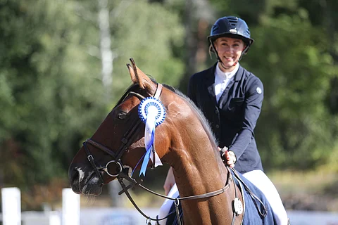 Helena Wist ja Samurai Fi ottivat voiton Stable Novan kansallisissa viikonloppuna. Kuva: Leena Alerini.