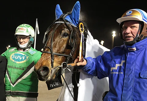 Ari Moilasella ja Leo Mönttisella kelpasi poseerata Ice Winen vierellä.