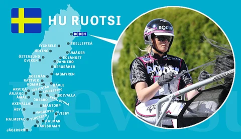 Hanna Olofsson ajaa pikavauhdilla kymmenen lähtöä kilpaa Uumajan perjantain ja lauantain raveissa.