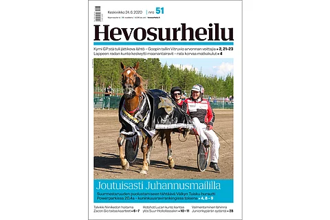 Juhannusmailin voittanut Välkyn Tuisku toi hymyn taustajoukkojen huulille. Kannen kuva: Anu Leppänen.