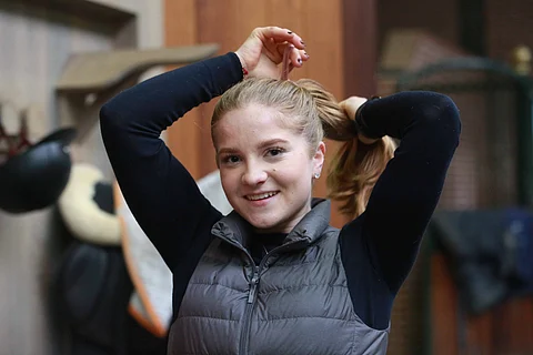 Eveliina Talvio hyppää kovassa seurassa Boedeaux'ssa.