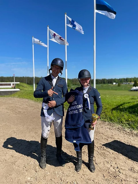 Aki Karhapää ja Julia Nikkanen aloittivat kv-kauden Virossa.