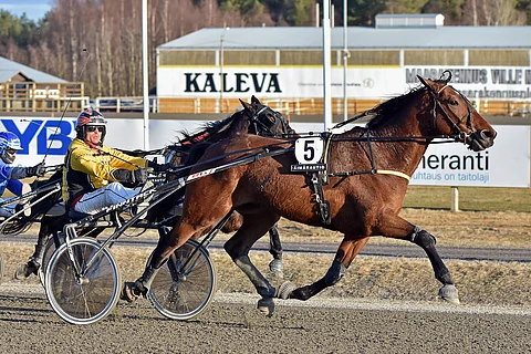Radetzky oli Suur-Hollolan alkuerissä aivan omaa luokkaansa, kuvassa kärryillä valmentaja Matti Nisonen.