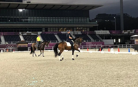 Henri Ruoste ja Kontestro valmistautuvat olympiastarttiin.