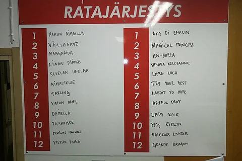 Villinmiehen Tammakilvan finaalin ratavalinnat vuonna 2021.