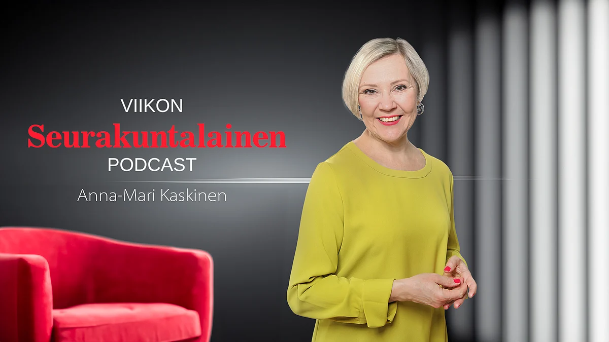 Podcastin vieraana runoilija Anna-Mari Kaskinen.