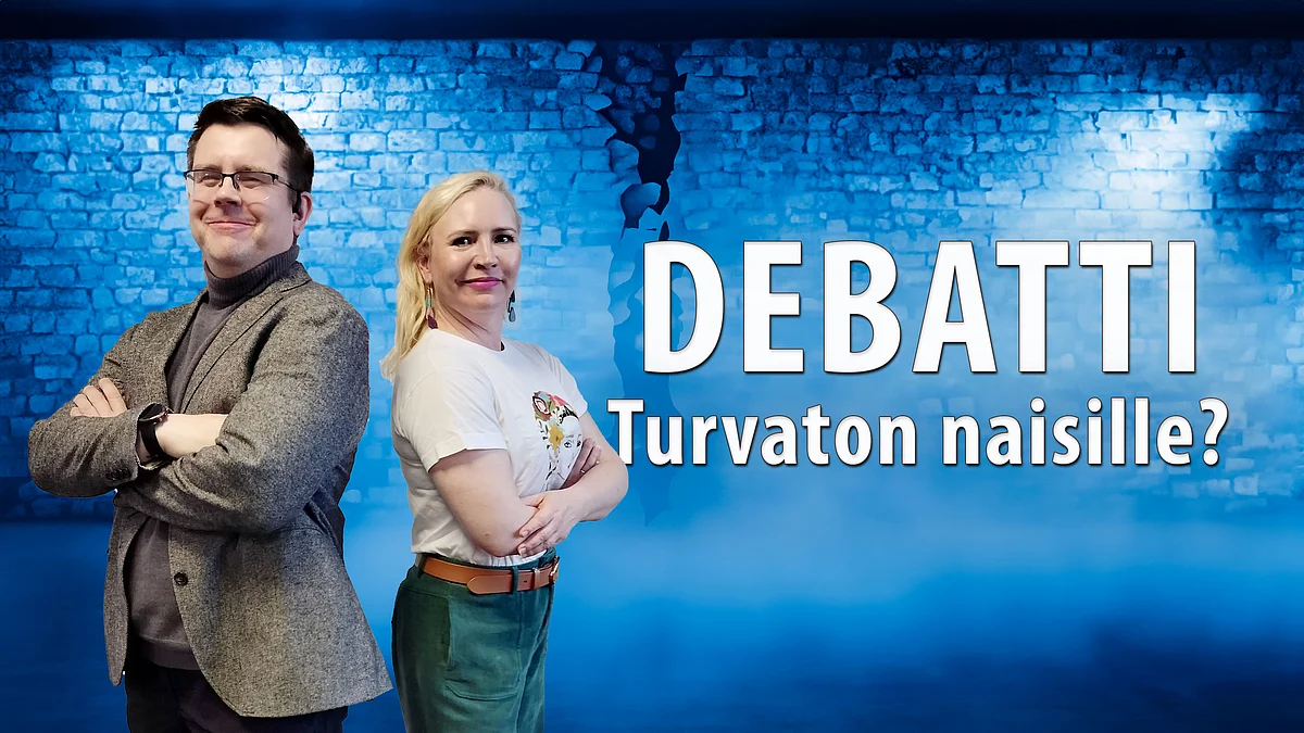 Debatti-podcastissa aihe Turvaton naisille.  Joonas Kekkonen ja Johanna Linner Matikka. 