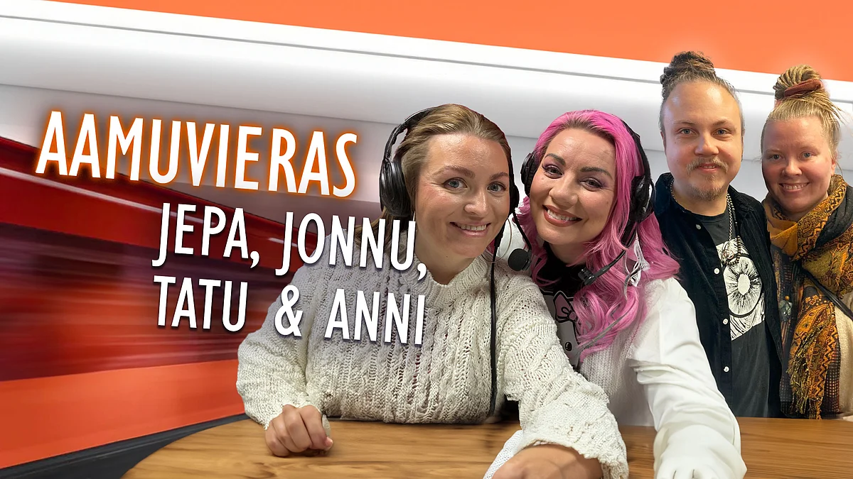 Aamuvieras-podcastissa Jepa, Jonnu, Tatu ja Anni