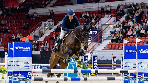 Camilla Segercrantz ja Coriostro Helsinki Horse Show'ssa. 