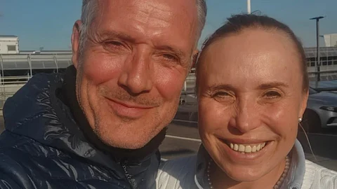 Maajoukkuevalmentajat Marko Björs ja Terhi Stegars. 