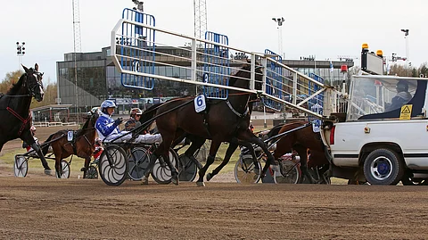 Lähtöauton kuljettajan ohjausliikkeet pitäisi olla rauhallisia. Hänen pitää myös osata hahmottaa, missä kohtaa radalla auton kanssa tulisi olla. Ohjastajat seuraavat omia ratanumeroitaan auton takana siivekkeessä, minkä takia ykkösradan hevonen pitäisi saada pysymään omalla radallaan kaviouralla. Kuva pääradalta Helsingin Vermosta.